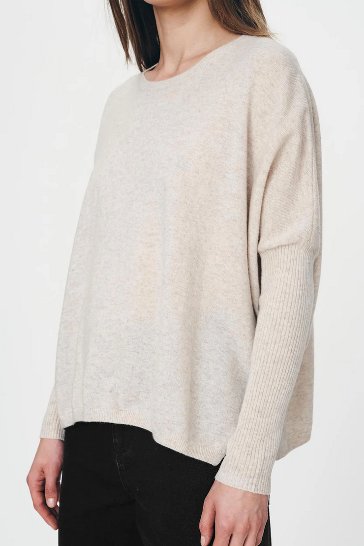Rowie Enzo Merino Knit Jumper // Oat Marle