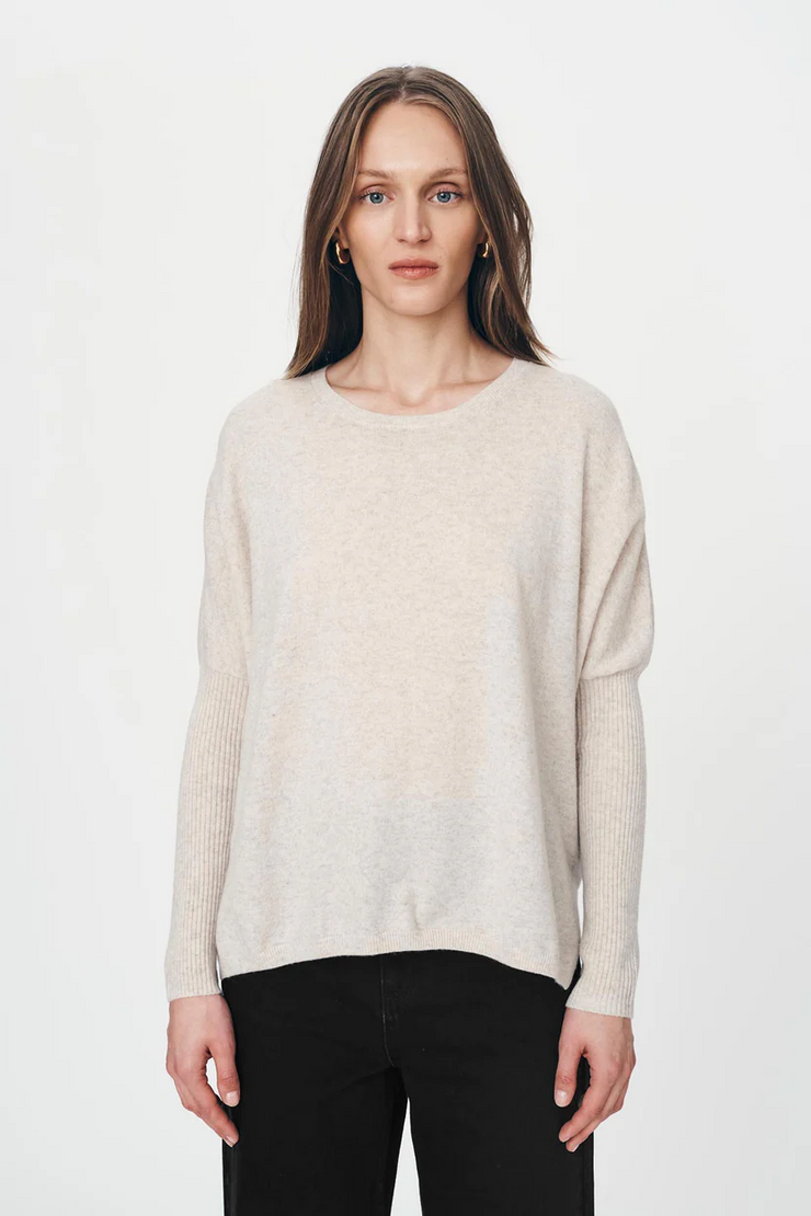 Rowie Enzo Merino Knit Jumper // Oat Marle