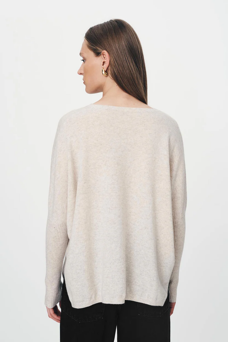 Rowie Enzo Merino Knit Jumper // Oat Marle