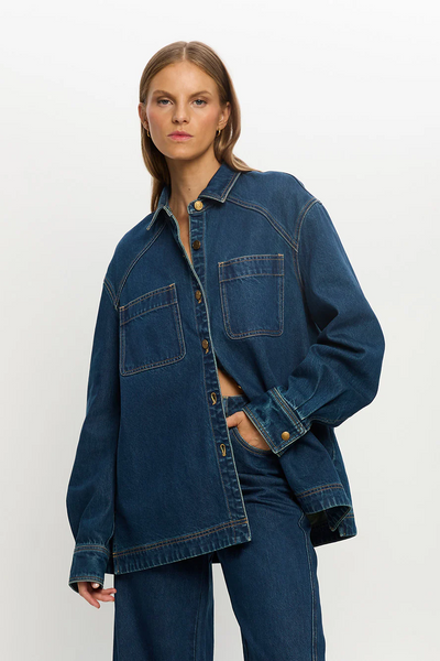 Kivari Evie Denim Shirt // Dark Indigo