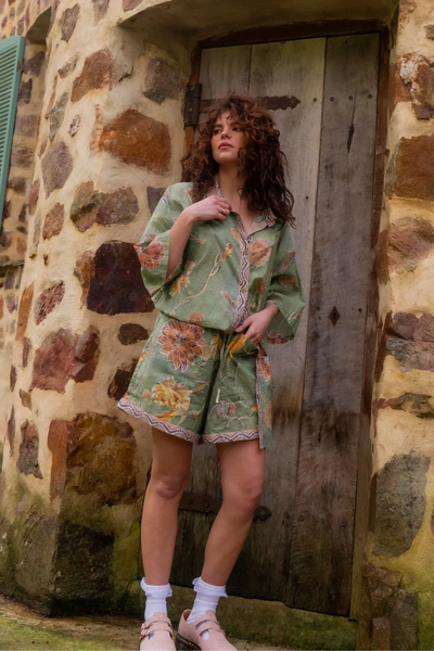 Wandering Folk Dahlia Shorts // Moss