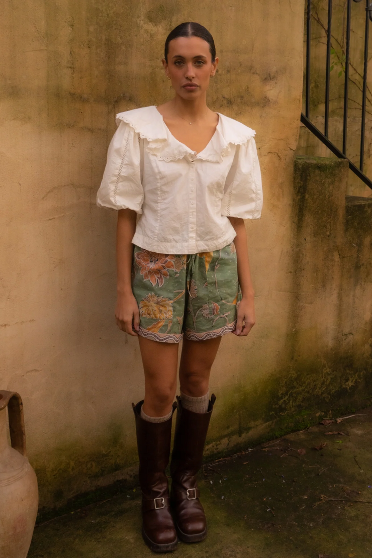 Wandering Folk Dahlia Shorts // Moss