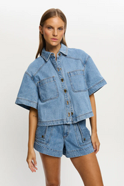 Kivari Hester Denim Shirt // Stonewash Blue