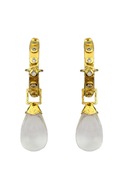 Mountain & Moon Gold Ines Crystal Drop Hoop Earrings // Crystal Quartz & CZ
