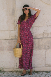 Kivari Imogen Midi Dress // Magenta Floral