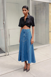 Rowie Jeanette Denim Midi Skirt // Classic Denim