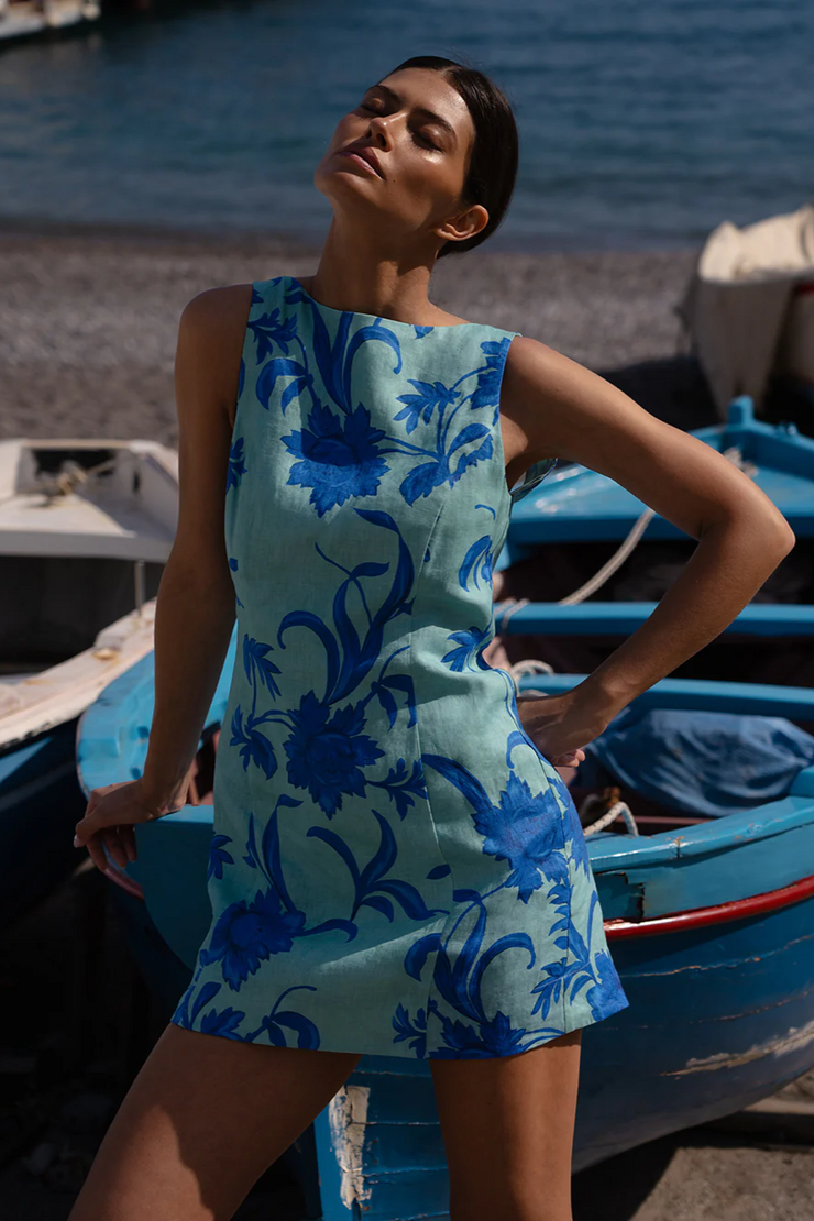 Kivari Juniper Mini Dress // Blue & Teal