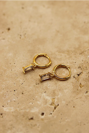 Love From Lilou Drop Earrings // Gold Diamond