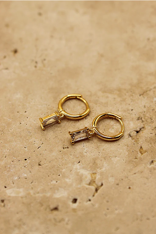 Love From Lilou Drop Earrings // Gold Diamond
