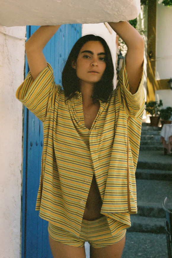 Ciao Ciao Bungalow Shirt // Lemon Striper