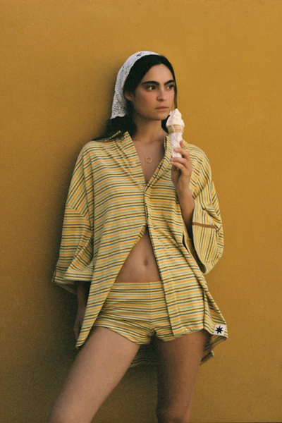 Ciao Ciao Bungalow Shirt // Lemon Striper