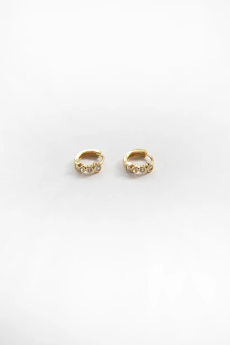 Love from Lilou Zoe Huggie Earrings // Gold