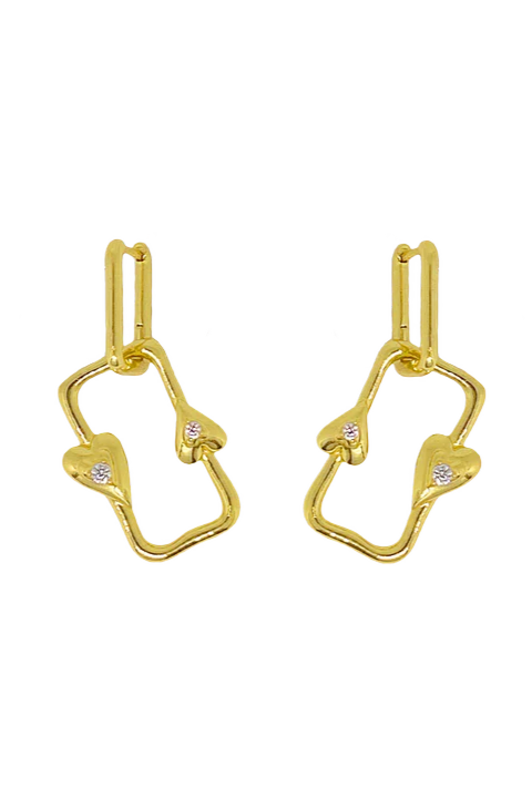 Mountain And Moon Olivia Earrings // Gold