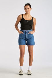 Lee High Mom Slim Short // Blue Stone