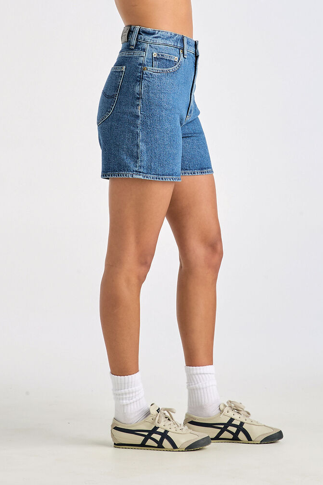 Lee High Mom Slim Short // Blue Stone