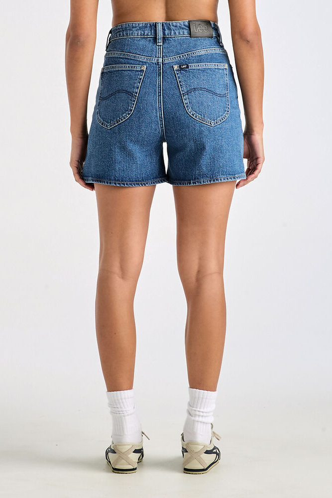 Lee High Mom Slim Short // Blue Stone