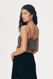 Rowie Loam Bustier Crop // Brown Stripe