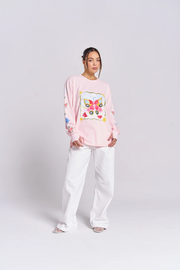 Maku The Label Love Big Long Sleeve Tee // Baby Pink