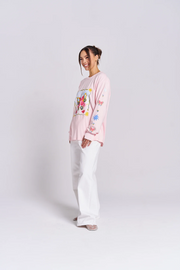 Maku The Label Love Big Long Sleeve Tee // Baby Pink