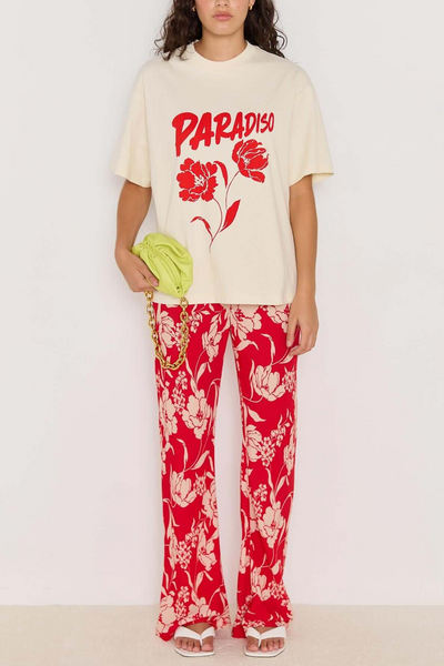 Mink Pink Poppy Pants // Red Floral