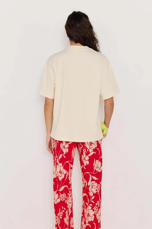 Mink Pink Paradiso Oversize Tee // Red Floral