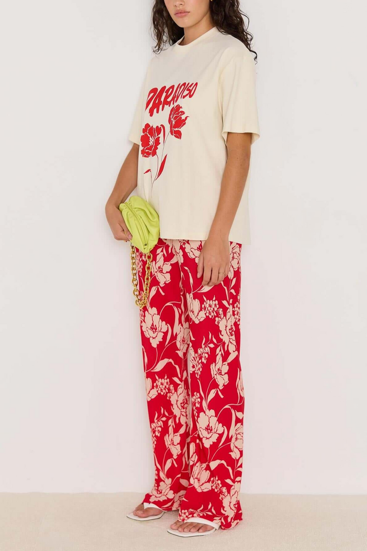 Mink Pink Poppy Pants // Red Floral