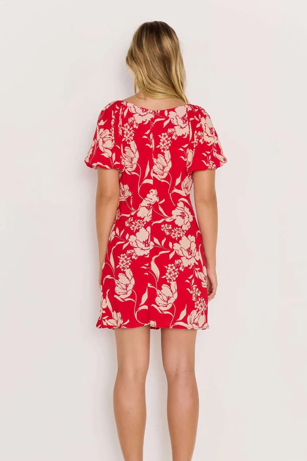 Mink Pink Poppy Mini Dress // Red Floral