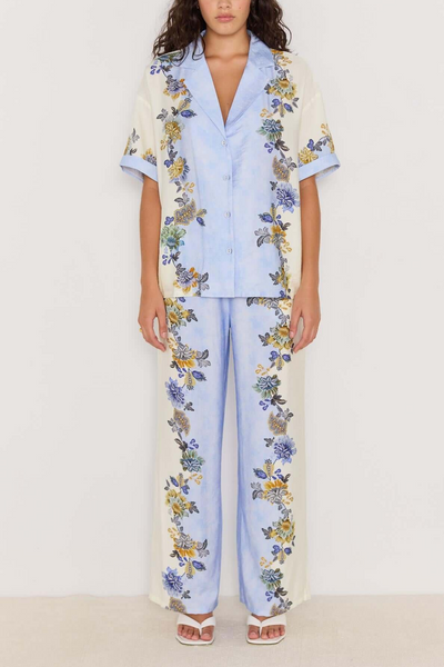 Mink Pink Lucia Pant // Blue & Cream