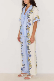 Mink Pink Lucia Pant // Blue & Cream