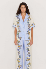 Mink Pink Lucia Shirt // Blue & Cream