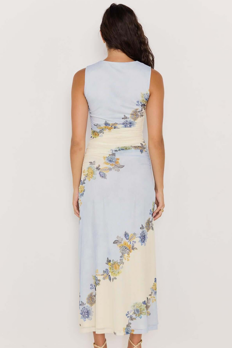 Mink Pink Lucia Maxi Dress // Blue & Cream