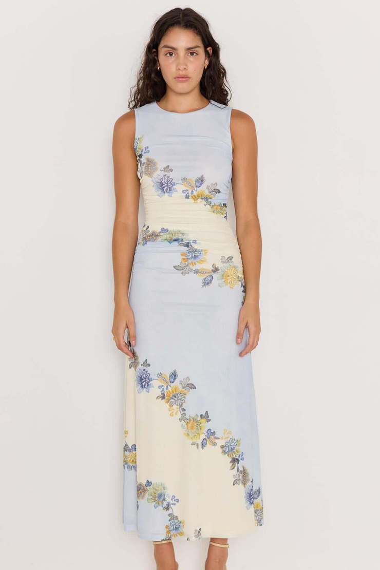 Mink Pink Lucia Maxi Dress // Blue & Cream