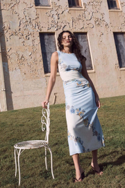 Mink Pink Lucia Maxi Dress // Blue & Cream
