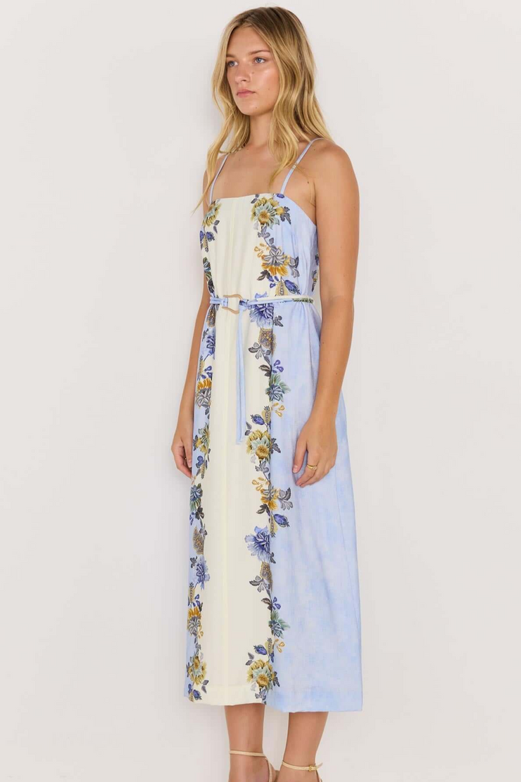 Mink Pink Lucia Midi Dress // Blue & Cream