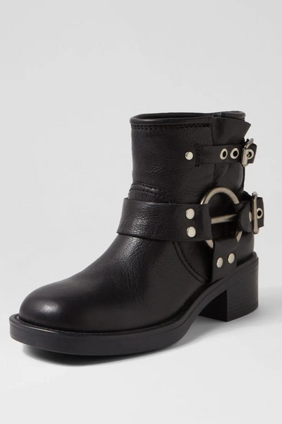 Mollini Kamilla Leather Ankle Boots // Black