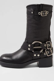 Mollini Kacee Leather Calf Boots // Black