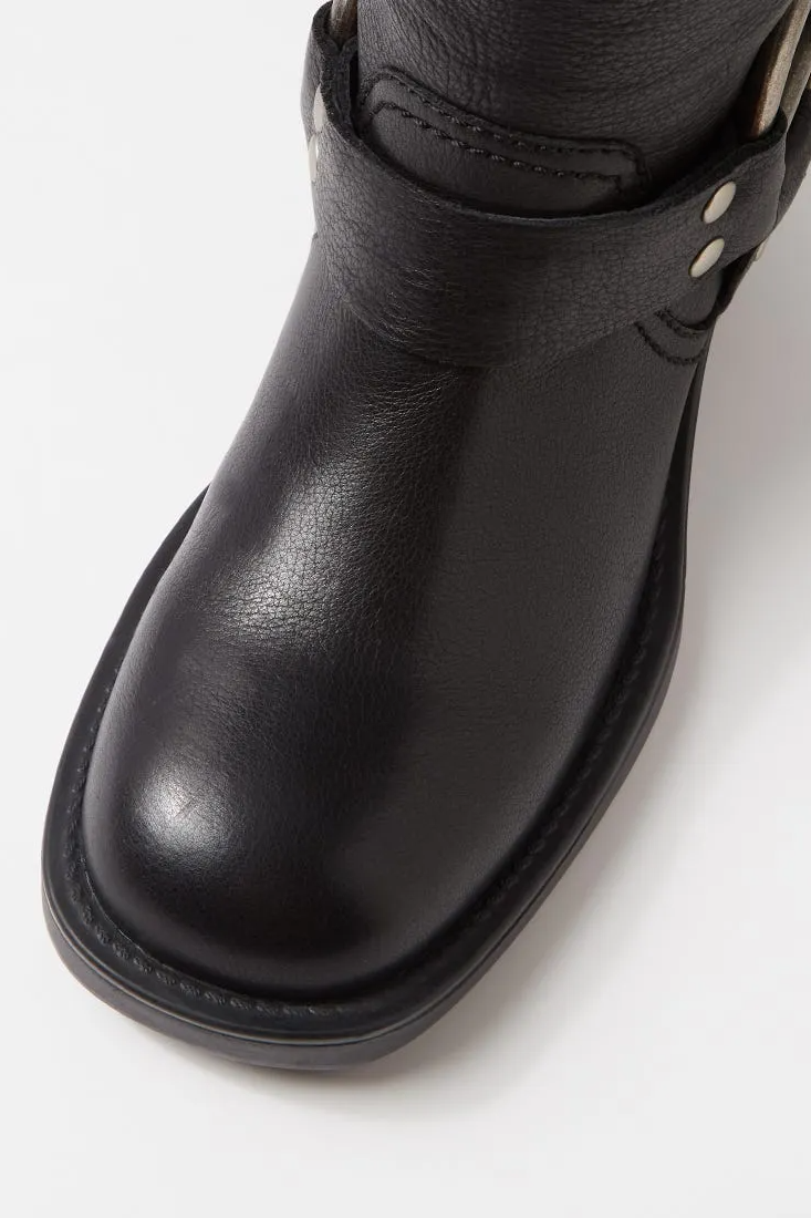 Mollini Kacee Leather Calf Boots // Black