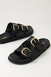 Mollini Britmi Slides // Black Leather