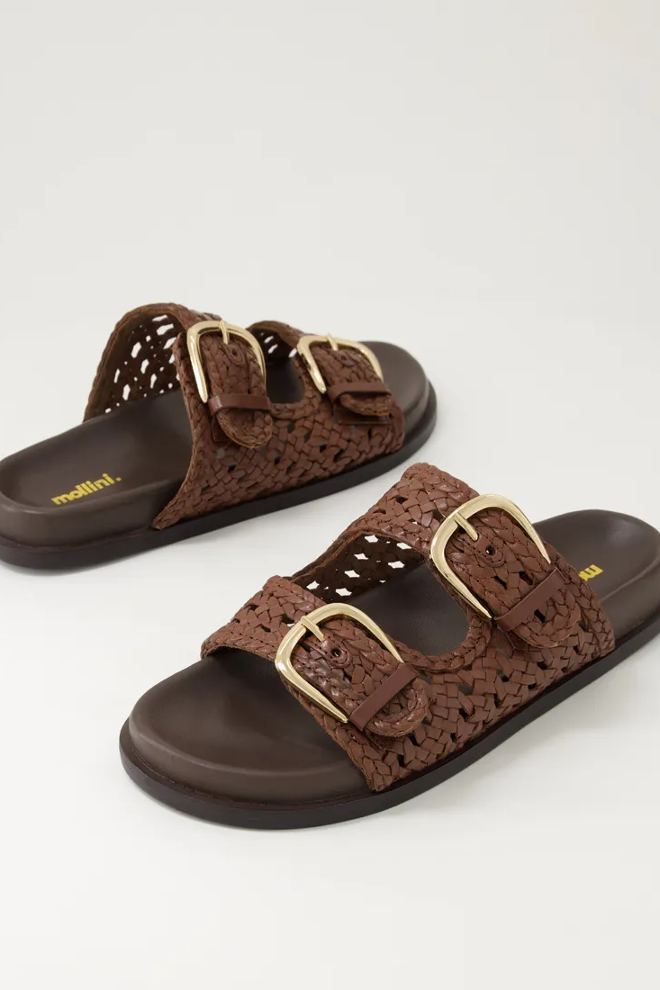 Mollini Britmi Slides // Choc Leather