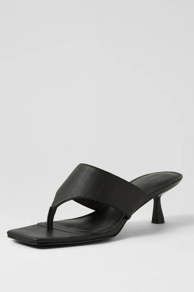 Mollini Torina Thong Heels // Black Leather