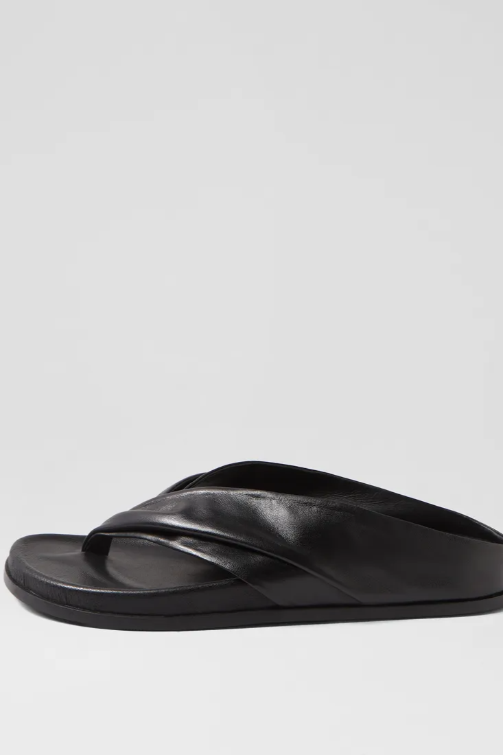 Mollini Hedley Thongs // Black Leather