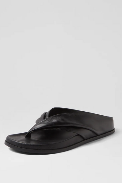 Mollini Hedley Thongs // Black Leather