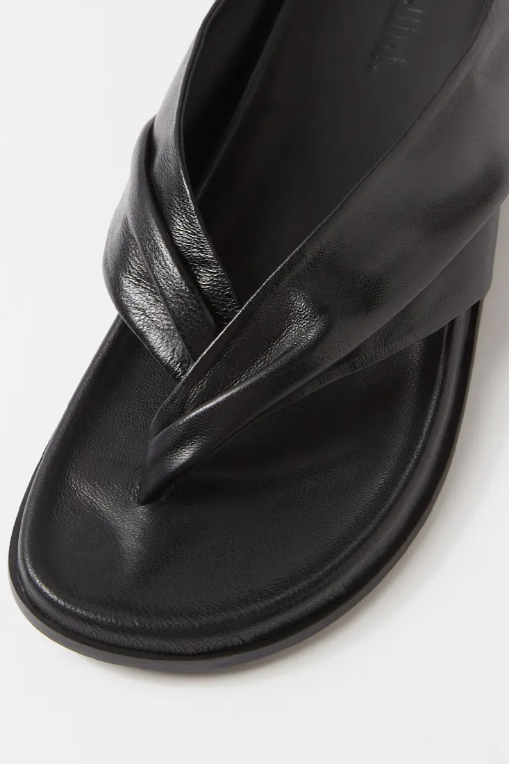 Mollini Hedley Thongs // Black Leather