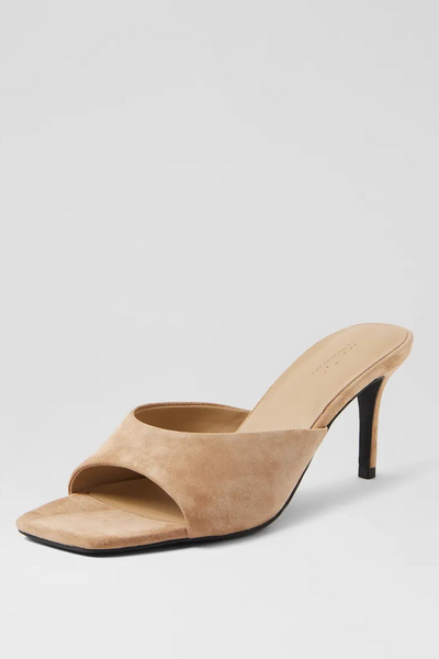 Mollini Preetence Heels // Light Chocolate Suede