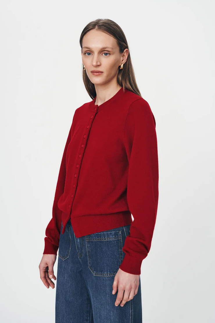 Rowie Maeve Merino Knit Cardigan // Rust Red