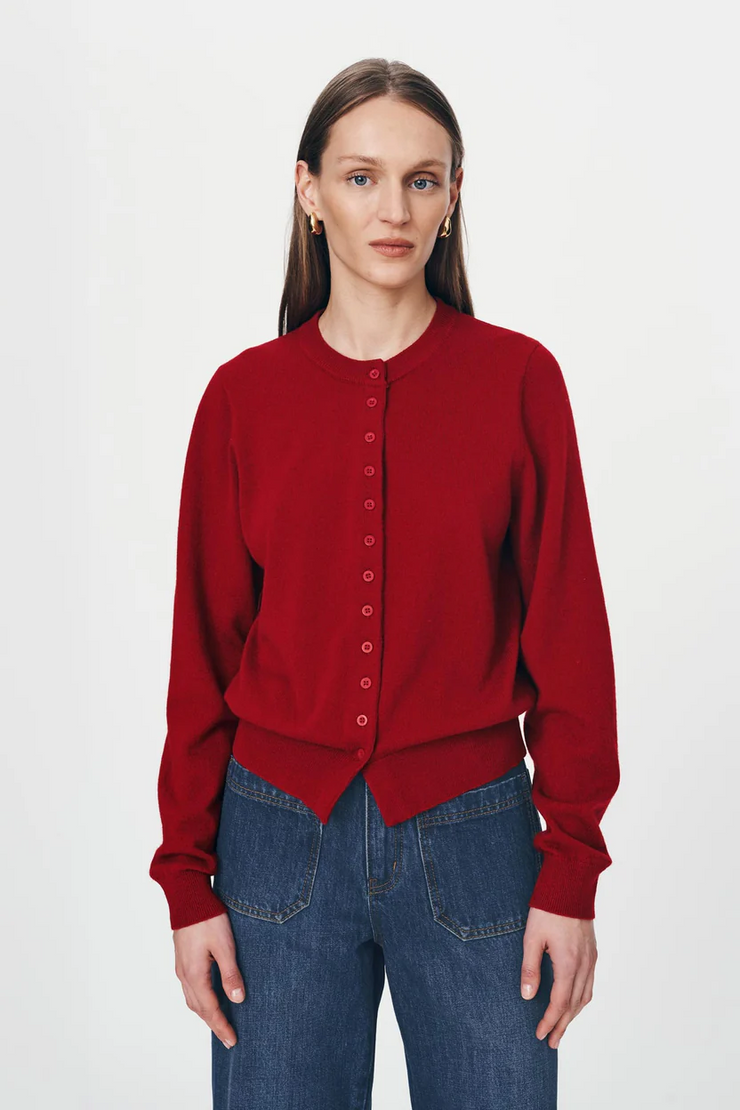 Rowie Maeve Merino Knit Cardigan // Rust Red