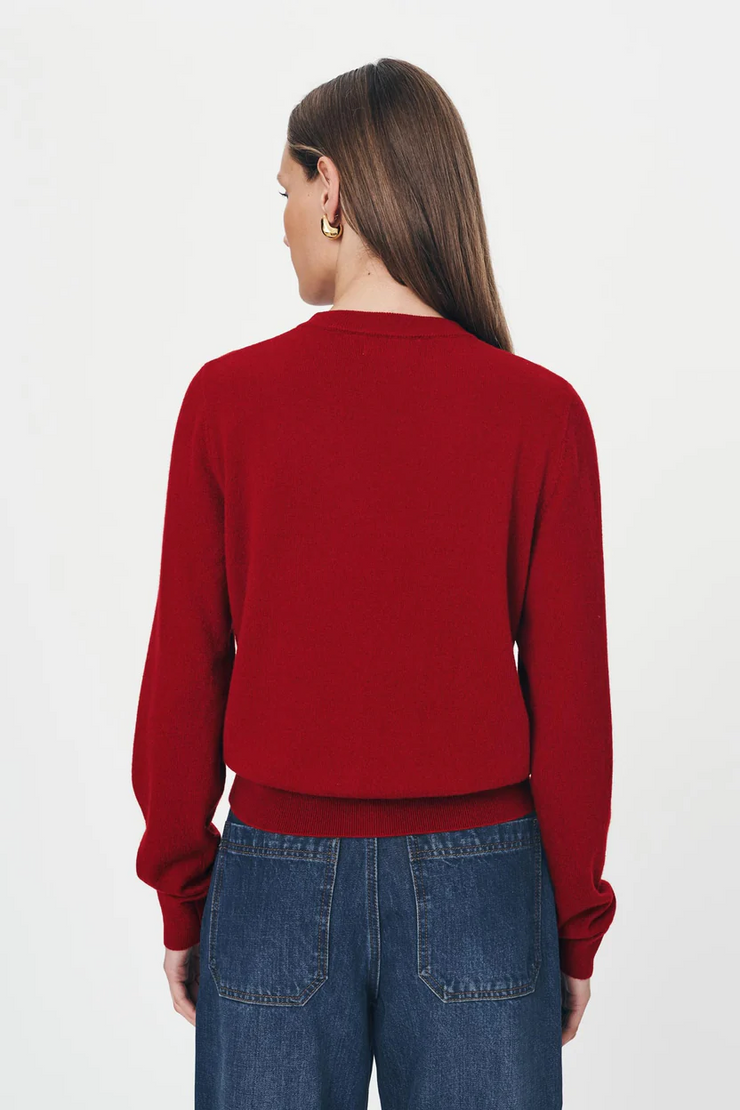 Rowie Maeve Merino Knit Cardigan // Rust Red