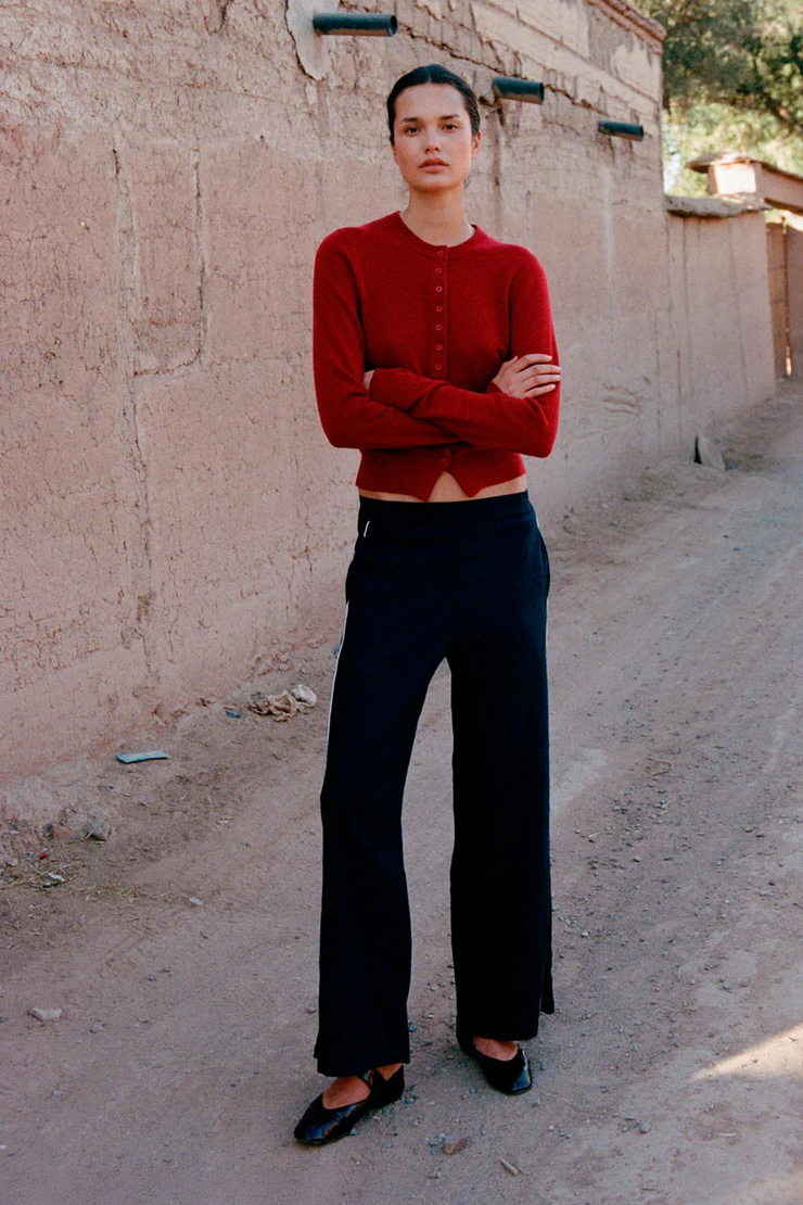Rowie Maeve Merino Knit Cardigan // Rust Red
