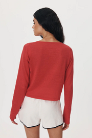 Rowie Marcia Bow Cardigan Top // Apple Red