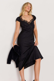 Mink Pink Momento Bias Midi Dress // Black